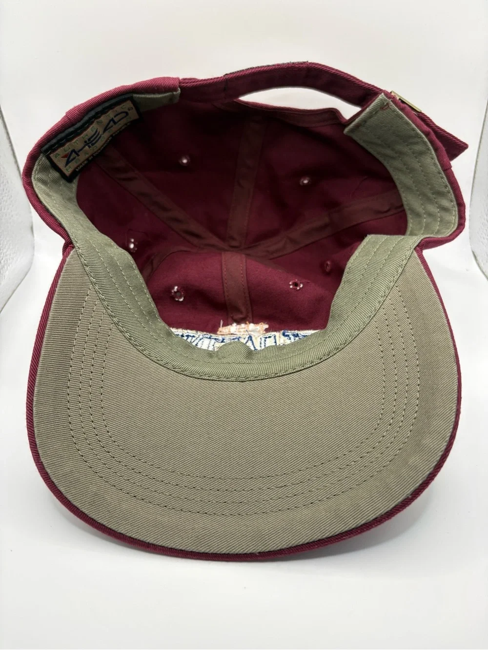 Vintage Ahead The Floating Green Coeur d’Alene Golf Strapback Hat Burgundy
